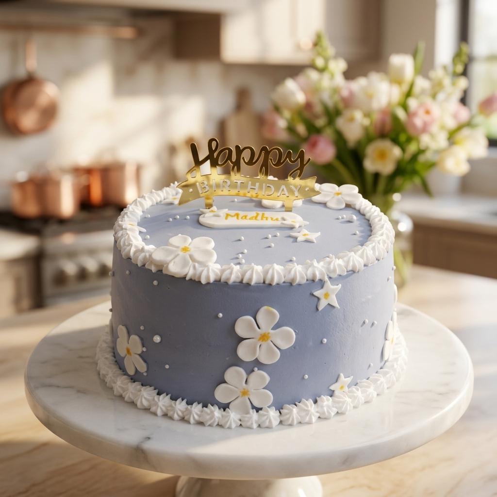 Floral Periwinkle Cake