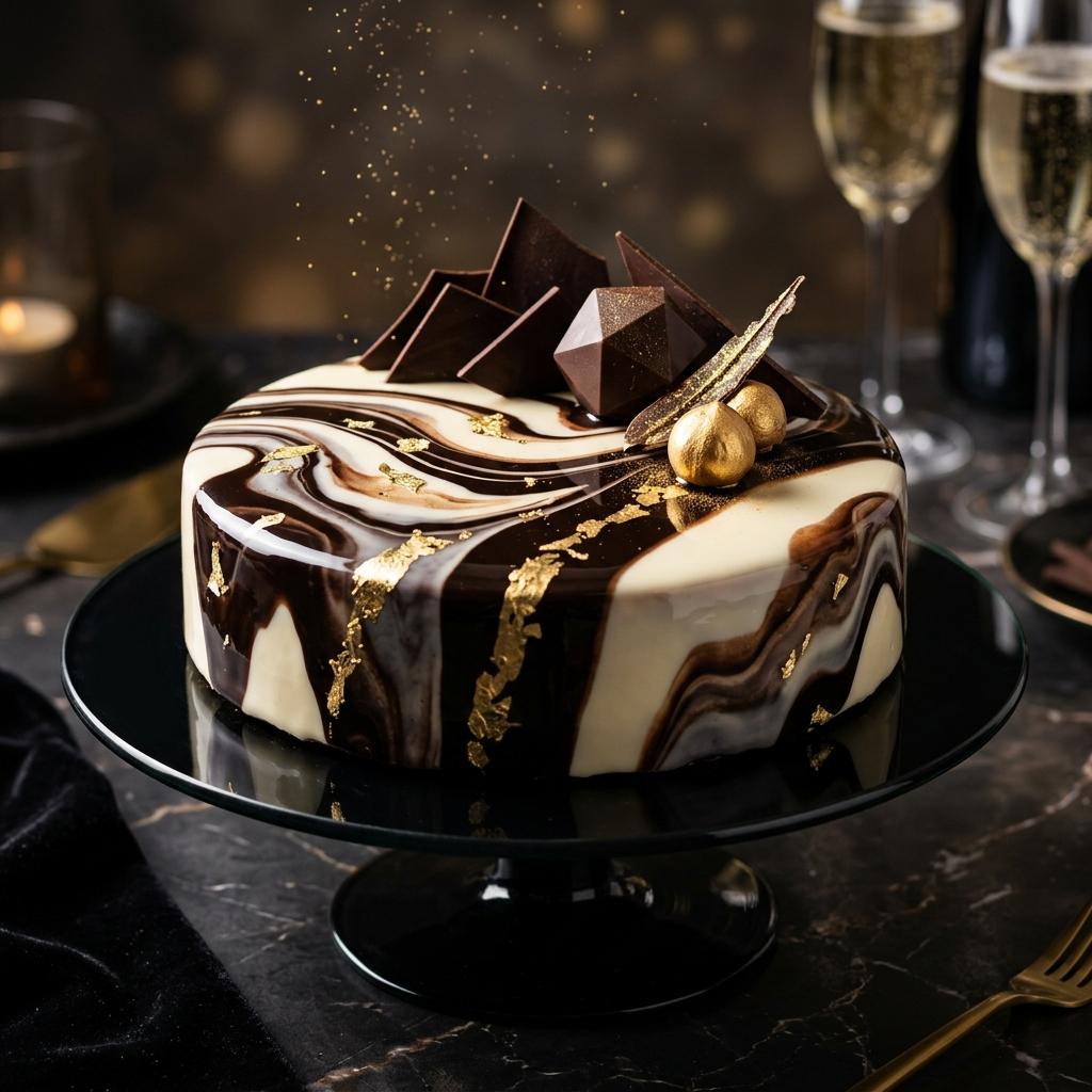 Marble Mirror Cake