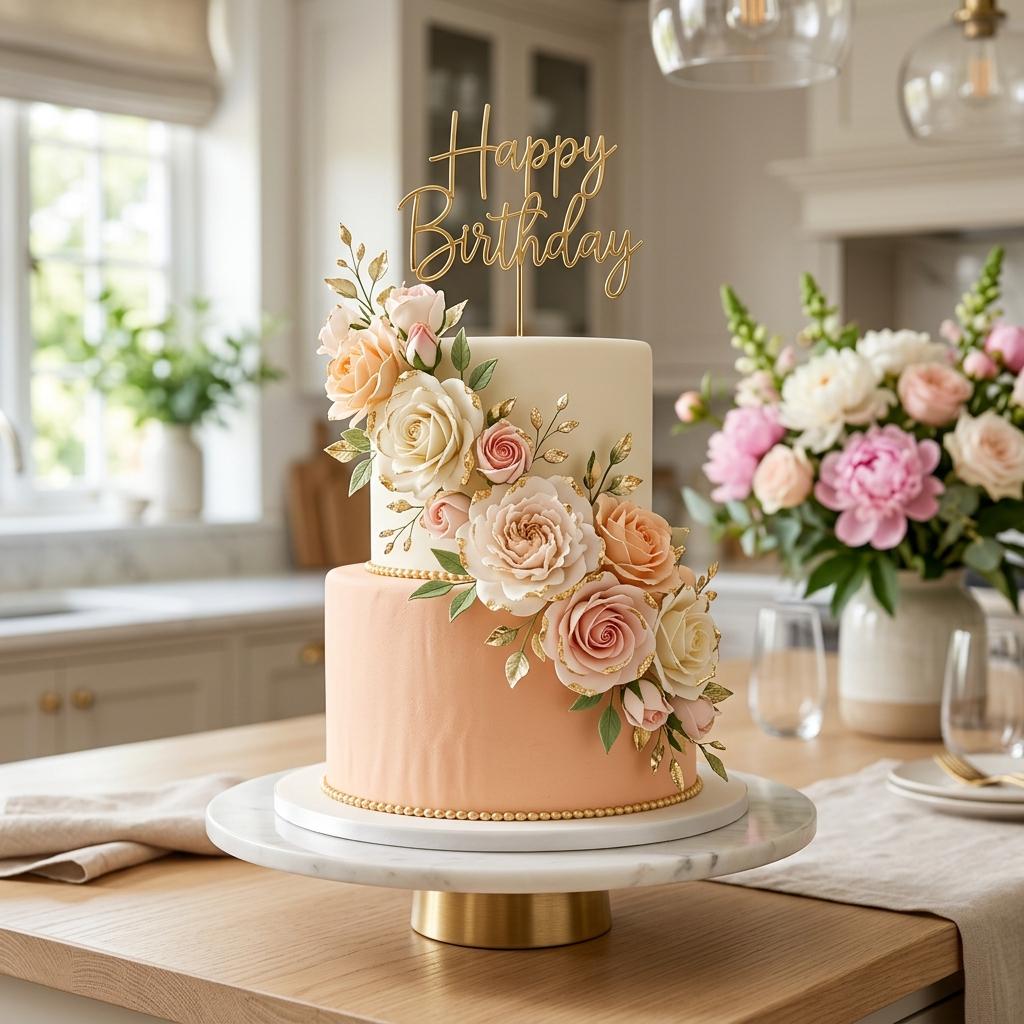 Peach Rose Cake