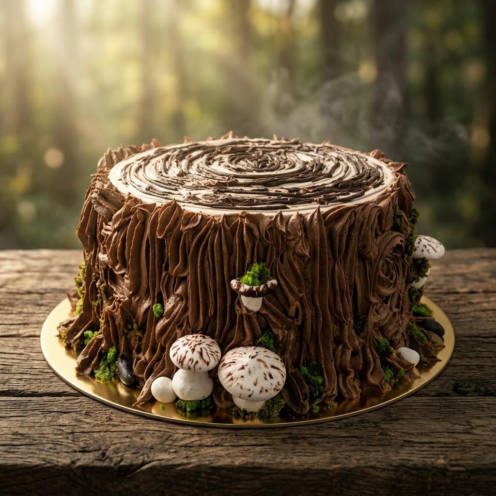 Woodland Tree Stump Cake
